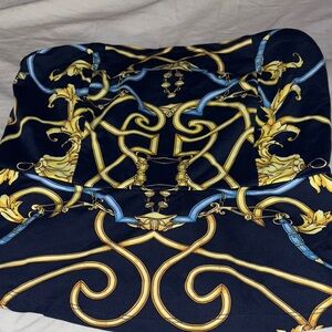 J. McLaughlin Black and Yellow Patterned Scarf